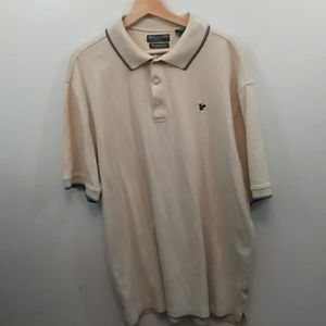 Lyle & Scott XXL Beige Ribbed Cotton Polo Shirt